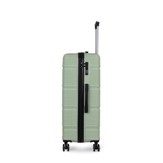 Spacewalk Gloster Hard Luggage, 77 cm, 8 Wheels, 3 Year Warranty, Pista Green