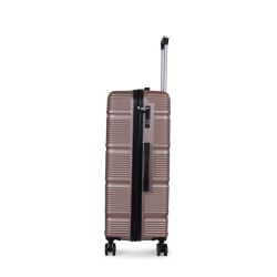 Spacewalk Gloster Hard Luggage, 77 cm, 8 Wheels, 3 Year Warranty, Brown