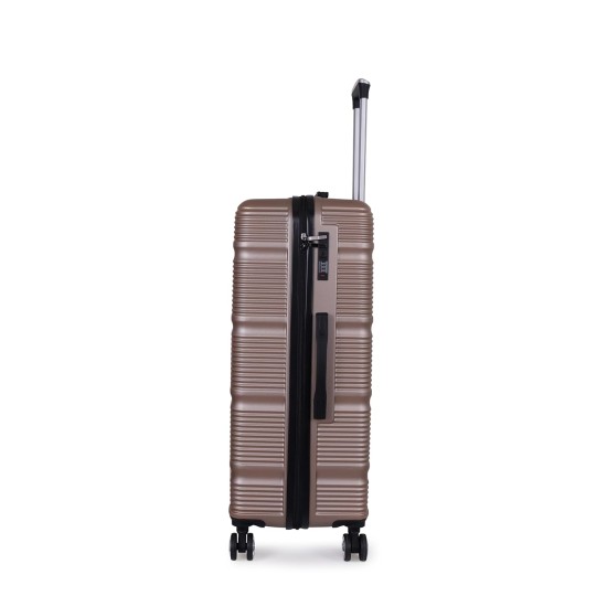 Spacewalk Gloster Hard Luggage, 77 cm, 8 Wheels, 3 Year Warranty, Brown