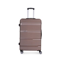 Spacewalk Gloster Hard Luggage, 77 cm, 8 Wheels, 3 Year Warranty, Brown