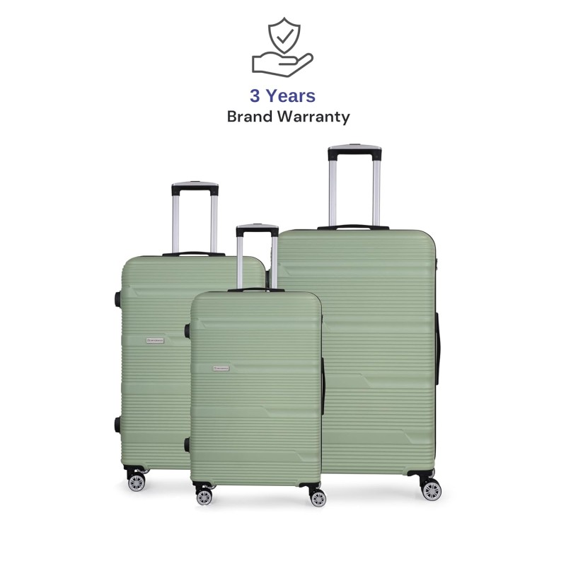 Spacewalk Gloster Hard Luggage Set of 3, 57 cm, 67 cm & 77 cm, 8 Wheels, 3 Year Warranty, Pista Green Spacewalk Gloster Hard Luggage Set of 3, 57 cm, 67 cm & 77 cm, 8 Wheels, 3 Year Warranty, Pista Green
