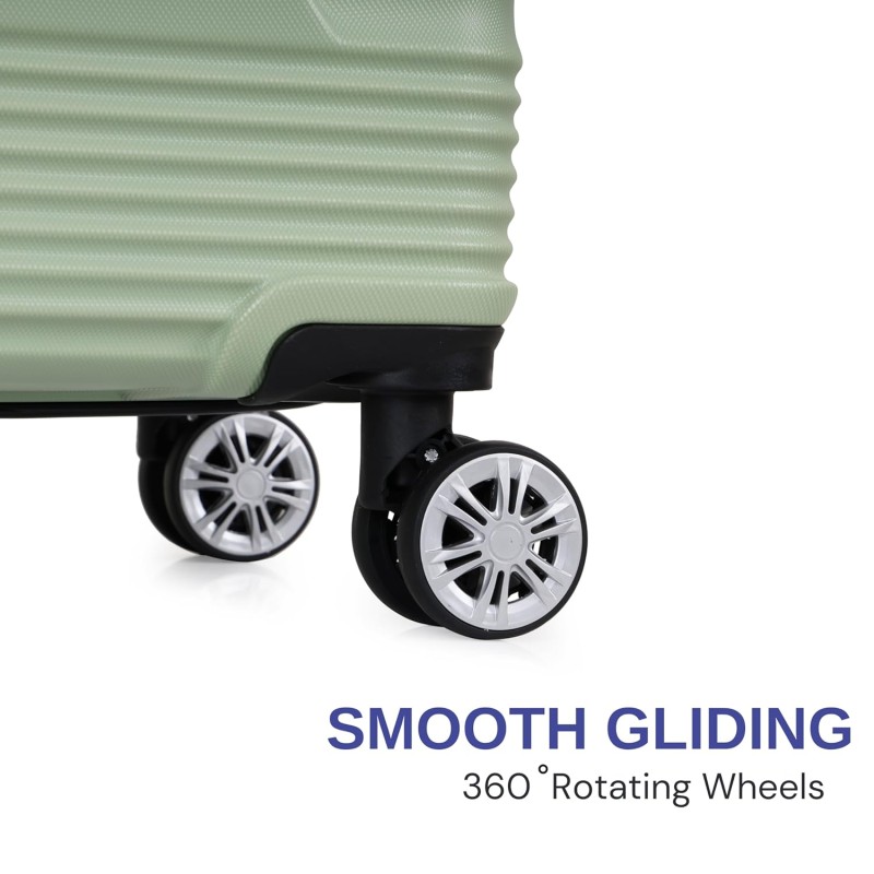 Spacewalk Gloster Hard Luggage Set of 3, 57 cm, 67 cm & 77 cm, 8 Wheels, 3 Year Warranty, Pista Green Spacewalk Gloster Hard Luggage Set of 3, 57 cm, 67 cm & 77 cm, 8 Wheels, 3 Year Warranty, Pista Green