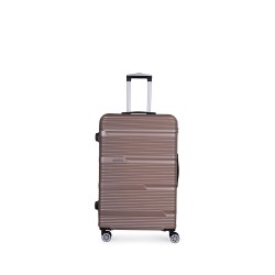 Spacewalk Gloster Hard Luggage, 57 cm, 8 Wheels, 3 Year Warranty, Brown