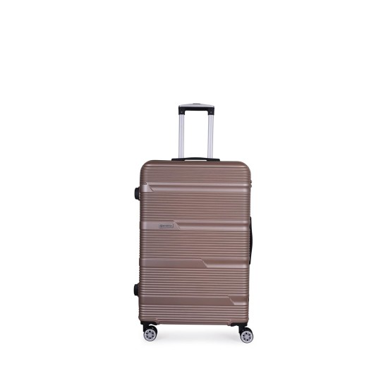 Spacewalk Gloster Hard Luggage, 57 cm, 8 Wheels, 3 Year Warranty, Brown