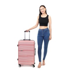 SPACEWALK GLOSTER Hard Luggage, 76L, MEDIUM, Smooth 8 Spinner Wheels, Durable Hard Case ABS Material, Anti-Theft Zip, TSA Lock, Lightweight, Ergonomic Telescopic Handle, 3-Year Warranty