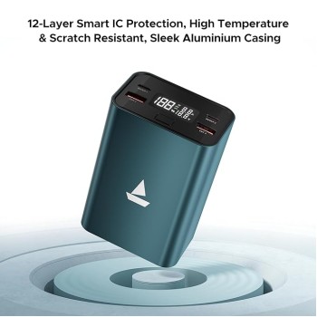 (Refurbished) boAt EnergyShroom PB600 PowerPulse 27000mAh Power Bank| 160W Total Output, 2xUSB-C (2-Way Port), 2xUSB-A Port, 100W Type-C to C Cable, Compatible w/Laptop, Smartphone, Tablets Earphone,Watch(Gunmetal) (Refurbished) boAt EnergyShroom PB600 PowerPulse 27000mAh Power Bank| 160W Total Output, 2xUSB-C (2-Way Port), 2xUSB-A Port, 100W Type-C to C Cable, Compatible w/Laptop, Smartphone, Tablets Earphone,Watch(Gunmetal)