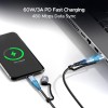 boAt FlexiCharge 400 Charging Cable w/ 4-in-1 Connectivity- USB-A, Type-C, & Lightning Ports, 60W/3A PD Fast Charging,480Mbps Data Sync,2 Swappable Heads,Silicon Cable Tie(Carbon Black) boAt FlexiCharge 400 Charging Cable w/ 4-in-1 Connectivity- USB-A, Type-C, & Lightning Ports, 60W/3A PD Fast Charging,480Mbps Data Sync,2 Swappable Heads,Silicon Cable Tie(Carbon Black)
