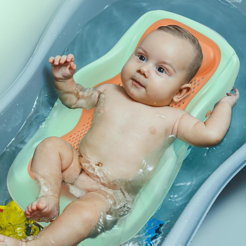 LuvLap Baby Bath Seat 0-12 Months, Durable, Non-Slip, Safe and Comfortable Baby Bather (Green)