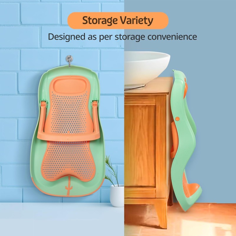 LuvLap Baby Bath Seat 0-12 Months, Durable, Non-Slip, Safe and Comfortable Baby Bather (Green)