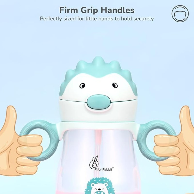 R for Rabbit Spikey Premium Baby Straw Sipper with Anti Gravity Ball | Zero Spill Sippy Cup with Soft Silicone Straw BPA Free & Non Toxic Leak Proof for Kids 9+ Months - (320 ml, Lake Blue) R for Rabbit Spikey Premium Baby Straw Sipper with Anti Gravity Ball | Zero Spill Sippy Cup with Soft Silicone Straw BPA Free & Non Toxic Leak Proof for Kids 9+ Months - (320 ml, Lake Blue)