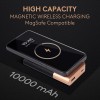 Duracell Magnetic Wireless Power Bank 10000 mAh, Magsafe Compatible, Fast Charging, Compact, 15W Wireless Charging, 22.5W USB A/Type C Output, for iPhone, Smartphones, USB & Qi Enabled Devices, Black