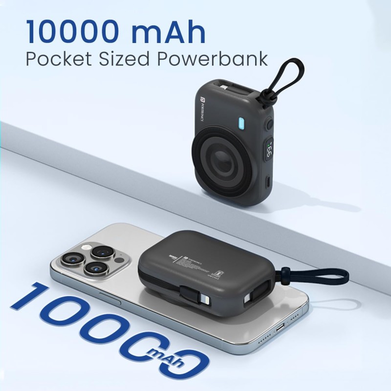 Portronics Power Shutter 10000mAh 15W Magnetic Wireless Fast Charging Powerbank with in-Built Type C & 8 Pin Cable, 22.5W Type C PD Output, Type C Bidirectional Port, LED Display (Black) Portronics Power Shutter 10000mAh 15W Magnetic Wireless Fast Charging Powerbank with in-Built Type C & 8 Pin Cable, 22.5W Type C PD Output, Type C Bidirectional Port, LED Display (Black)