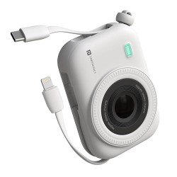 Portronics Power Shutter 10000mAh 15W Magnetic Wireless Fast Charging Powerbank with in-Built Type C & 8 Pin Cable, 22.5W Type C PD Output, Type C Bidirectional Port, LED Display (White)