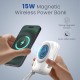 Portronics Power Shutter 10000mAh 15W Magnetic Wireless Fast Charging Powerbank with in-Built Type C & 8 Pin Cable, 22.5W Type C PD Output, Type C Bidirectional Port, LED Display (White)