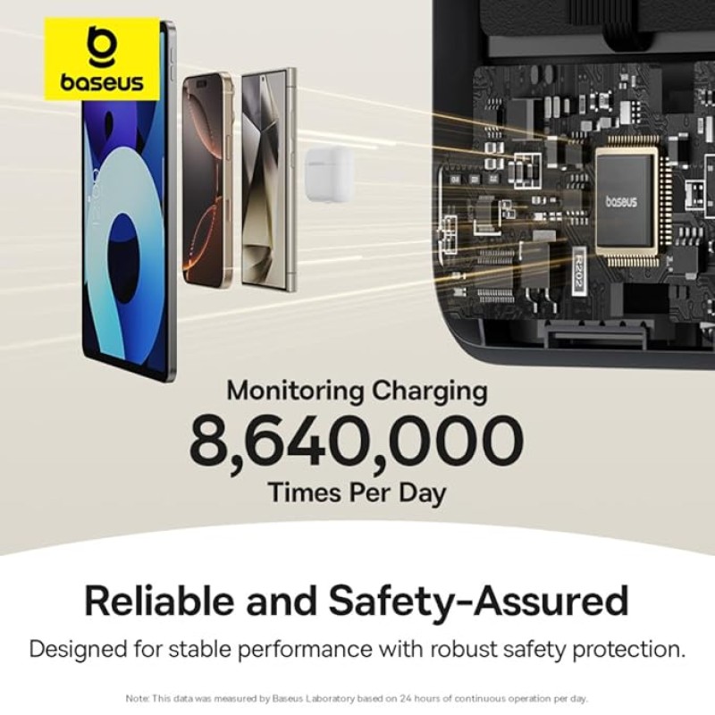 Baseus Nomos Qi2 10000mAh 45W Magnetic Wireless Power Bank � Built-in USB-C Cable, Kickstand Design, PD Fast Charging � Cosmic Black Baseus Nomos Qi2 10000mAh 45W Magnetic Wireless Power Bank � Built-in USB-C Cable, Kickstand Design, PD Fast Charging � Cosmic Black