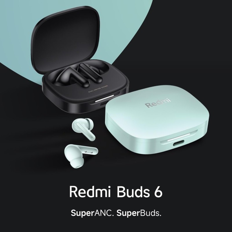 (Refurbished) Redmi Buds 6, Dual Driver TWS in Ear Earbuds, 49dB Hybrid Active Noise Cancellation, Spatial Audio, Dual Device Connection, Quad Mic AI ENC, 42 Hrs Playtime, Custom EQ, Wireless Earbuds (Black) (Refurbished) Redmi Buds 6, Dual Driver TWS in Ear Earbuds, 49dB Hybrid Active Noise Cancellation, Spatial Audio, Dual Device Connection, Quad Mic AI ENC, 42 Hrs Playtime, Custom EQ, Wireless Earbuds (Black)