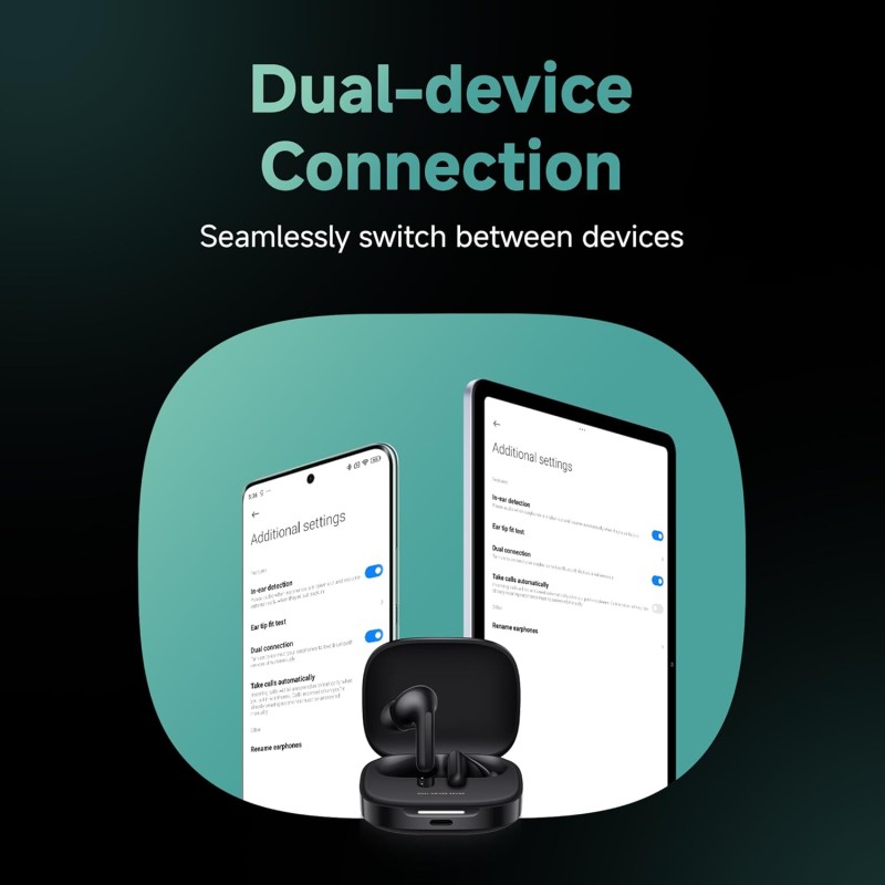 (Refurbished) Redmi Buds 6, Dual Driver TWS in Ear Earbuds, 49dB Hybrid Active Noise Cancellation, Spatial Audio, Dual Device Connection, Quad Mic AI ENC, 42 Hrs Playtime, Custom EQ, Wireless Earbuds (Black) (Refurbished) Redmi Buds 6, Dual Driver TWS in Ear Earbuds, 49dB Hybrid Active Noise Cancellation, Spatial Audio, Dual Device Connection, Quad Mic AI ENC, 42 Hrs Playtime, Custom EQ, Wireless Earbuds (Black)