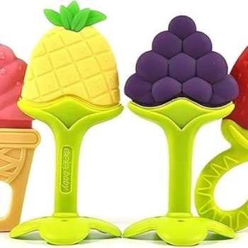 EpiskeyTeething Baby Chew Toys, BPA-Free Baby Teething Toy for Babies 0-6 Months. Natural Organic Freezer Safe Specialized Teether Toys for Toddlers, Relief Gingival Pain (3D TEETHER)