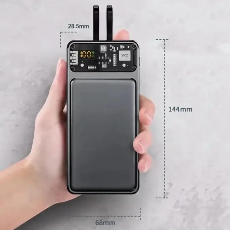 (Refurbished) PremiumAV 10000mAh Power Bank, 22.5W Fast Charging| Buit-in 2-in-1 Cables | 2 Output Ports and 2 Input | Digital Display |for iPhone, Smartphones (Black) (Refurbished) PremiumAV 10000mAh Power Bank, 22.5W Fast Charging| Buit-in 2-in-1 Cables | 2 Output Ports and 2 Input | Digital Display |for iPhone, Smartphones (Black)