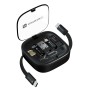 (Refurbished) Portronics Snapcase 2 60W Multifunctional Fast Charging Data Cable Kit With Retractable Cable, Conversion Set USB A & Type C to Male Micro/Lightning,Sim Storage,Sim Eject Pin