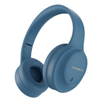(Refurbished) HAMMER Vibe ENC Bluetooth Headphone, 40mm Driver, Dual Pairing, 60hrs Playtime, Voice Assistant, BT V5.4, Game Mode, Soft Cushions, Lightweight Headphones for Music, Gaming and Calls (Blue)