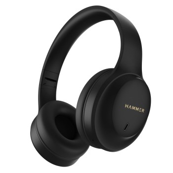 (Refurbished) HAMMER Vibe ENC Bluetooth Headphone, 40mm Driver, Dual Pairing, 60hrs Playtime, Voice Assistant, BT V5.4, Game Mode, Soft Cushions, Lightweight Headphones for Music, Gaming and Calls (Black)