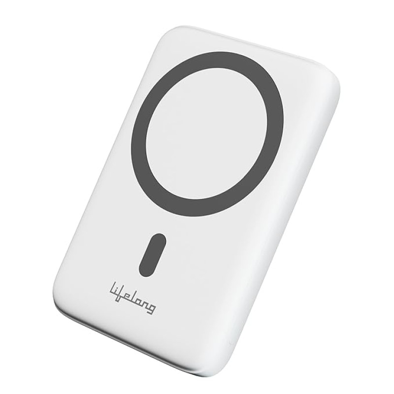 Lifelong Electronics 10000mAh Magsafe Wireless Fast Charging Power Bank for iPhone and All Wireless Qi Enabled Phones & Devices | QC 3.0 Powerbank (22.5W Output) | Strong Magnet + Extra Magnetic Ring