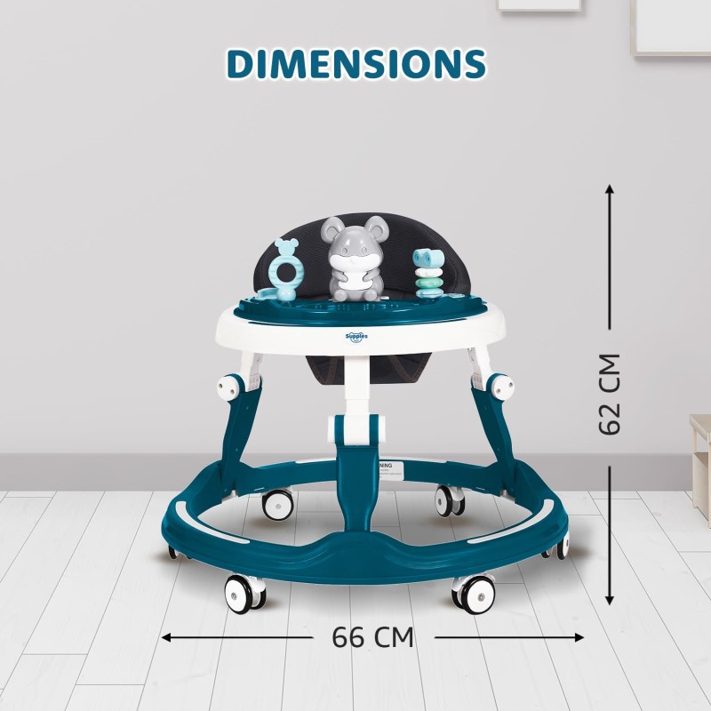 Amazon Brand - Supples Baby Walker (Musical) | Kids Walker with Toys | Baby Walkers for Boys & Girls 9+ Months | Adjustable Height Walker with RGB Lights | Sea Green & White Amazon Brand - Supples Baby Walker (Musical) | Kids Walker with Toys | Baby Walkers for Boys & Girls 9+ Months | Adjustable Height Walker with RGB Lights | Sea Green & White