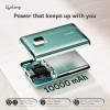 Lifelong Electronics 10000mAh Fast Charging Power Bank with Digital Display | Type C Input | 2 Output Ports | Quick Charge 3.0 | 22.5 W PD Powerbank | Cable Included (Teal Green)