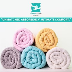 Cuddle Cotton Regalia Zero Twist Bath Towel, 600 GSM, 75 cm x 150 cm, Arctic Blue