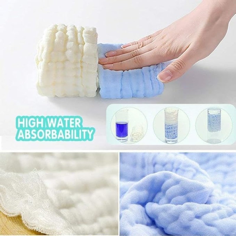 BabyGo Baby Muslin Washcloths, Super Soft 100% Cotton Face Towels | Reusable Hygiene Wash Cloth | Napkin for New Babies | Soft Hankies for Children (25cm x50cm) (Pack of 2) BabyGo Baby Muslin Washcloths, Super Soft 100% Cotton Face Towels | Reusable Hygiene Wash Cloth | Napkin for New Babies | Soft Hankies for Children (25cm x50cm) (Pack of 2)