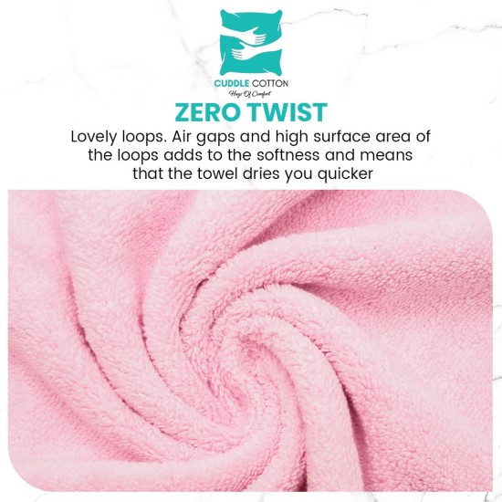 Cuddle Cotton Regalia Zero Twist Bath Towel, 600 GSM, 75 cm x 150 cm, Rose Pink