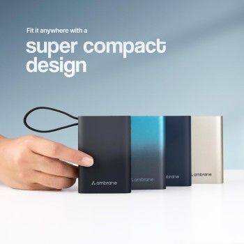 (Refurbished) Ambrane 20000mAh Small Pocket Size Powerbank, Hanging InBuilt Type C Cable, 22.5W Fast Charging, Type C PD & USB Output for iPhone, Android Mobiles & Other Devices (MiniCharge 20, Black-Blue) (Refurbished) Ambrane 20000mAh Small Pocket Size Powerbank, Hanging InBuilt Type C Cable, 22.5W Fast Charging, Type C PD & USB Output for iPhone, Android Mobiles & Other Devices (MiniCharge 20, Black-Blue)