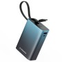 (Refurbished) Ambrane 20000mAh Small Pocket Size Powerbank, Hanging InBuilt Type C Cable, 22.5W Fast Charging, Type C PD & USB Output for iPhone, Android Mobiles & Other Devices (MiniCharge 20, Black-Blue)