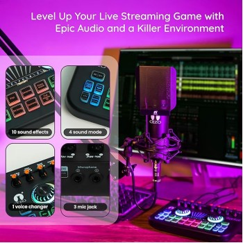 CEZO Professional Condenser Microphone with X3 Sound Card | Condeser Mic Set with Compact Microphone Pop Shield |Live Sound Card| Boom Arm Stand| Shock Mount for Recording Podcasting & Live Streaming CEZO Professional Condenser Microphone with X3 Sound Card | Condeser Mic Set with Compact Microphone Pop Shield |Live Sound Card| Boom Arm Stand| Shock Mount for Recording Podcasting & Live Streaming