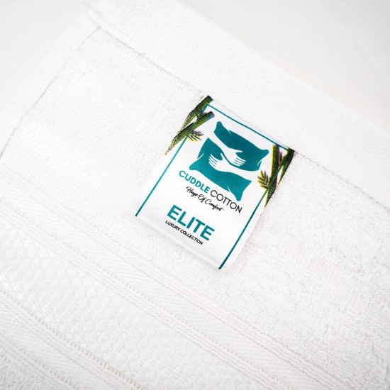 Cuddle Cotton Elite Bath Towel, 75 x 150 cm, 580 GSM, Wave Design, Ivory White