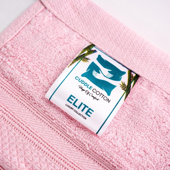 Cuddle Cotton Bath Towel, 75 x 150 cm, 580 GSM, Wave Design, Blossom Pink