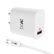 boAt WCD QC 3.0 18W Wall Charger with with Micro USB Cable, Quick Charge 3.0 Technology, Superior Protection, Maximum Efficiency(White)