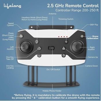 Lifelong Foldable Drone Toy for Kids | Dual VGA Camera |30 Mins Fly Time - 2 Batteries| 120� Wide Angle, 360� Flip, Altitude Hold |2X 1200mAh Batteries, App Control | Brushless Motor, 200-250ft Range Lifelong Foldable Drone Toy for Kids | Dual VGA Camera |30 Mins Fly Time - 2 Batteries| 120� Wide Angle, 360� Flip, Altitude Hold |2X 1200mAh Batteries, App Control | Brushless Motor, 200-250ft Range