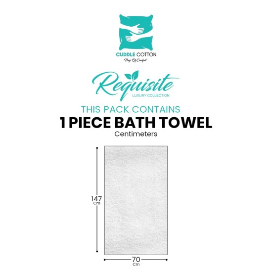 Cuddle Cotton Requisite 100% Cotton Bath Towel, 400 GSM, 70 cm x 147 cm, Emerald Green