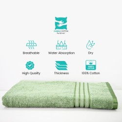 Cuddle Cotton Requisite 100% Cotton Bath Towel, 400 GSM, 70 cm x 147 cm, Emerald Green