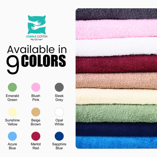 Cuddle Cotton Requisite 100% Cotton Bath Towel, 400 GSM, 70 cm x 147 cm, Emerald Green