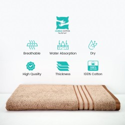 Cuddle Cotton Requisite 100% Cotton Bath Towel, 400 GSM, 70 cm x 147 cm, Beige Brown