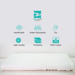 Cuddle Cotton Requisite 100% Cotton Bath Towel, 400 GSM, 70 cm x 147 cm, Opal White