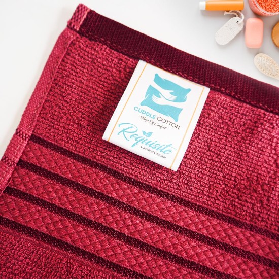 Cuddle Cotton Requisite 100% Cotton Bath Towel, 400 GSM, 70 cm x 147 cm, Merlot Red