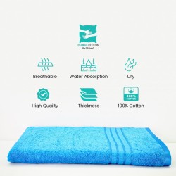 Cuddle Cotton Requisite 100% Cotton Bath Towel, 400 GSM, 70 cm x 147 cm, Sapphire Blue