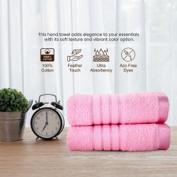 Cuddle Cotton 100% Cotton Requisite Hand Towel Set of 2, 40 cm x 60 cm, 400 GSM, Blush Pink