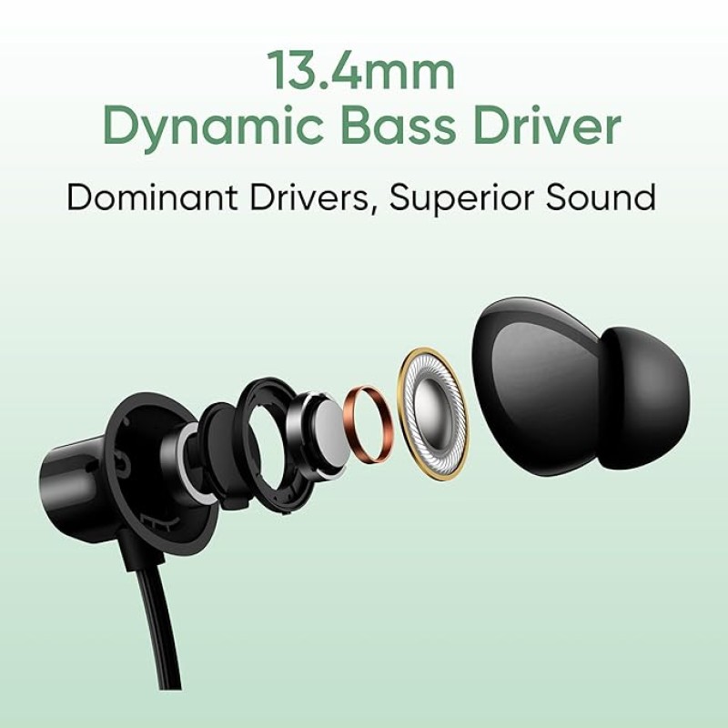 realme Buds Wireless 3 Neo in Ear Bluetooth Neckband with 13.4 Mm Dynamic Bass Boost Driver,Upto 32 Hours Playback,Fast Charge,Ai Enc,45Ms Low Latency,Ip55 Dust&Water Resistannt&Bluetooth V 5.4 Green