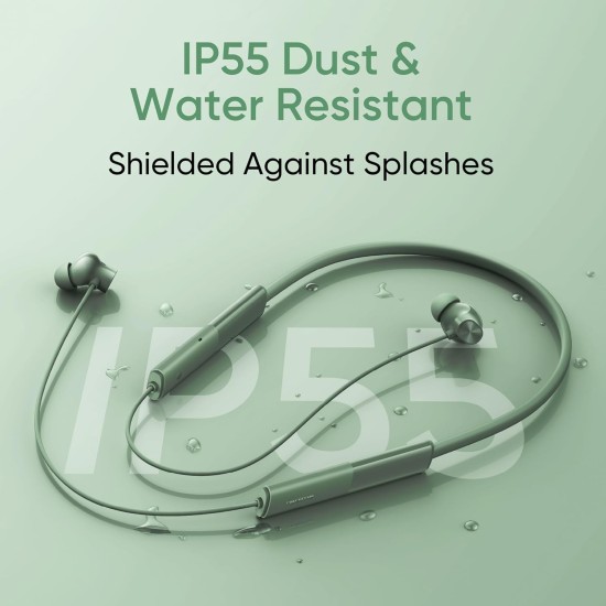 realme Buds Wireless 3 Neo in Ear Bluetooth Neckband with 13.4 Mm Dynamic Bass Boost Driver,Upto 32 Hours Playback,Fast Charge,Ai Enc,45Ms Low Latency,Ip55 Dust&Water Resistannt&Bluetooth V 5.4 Green