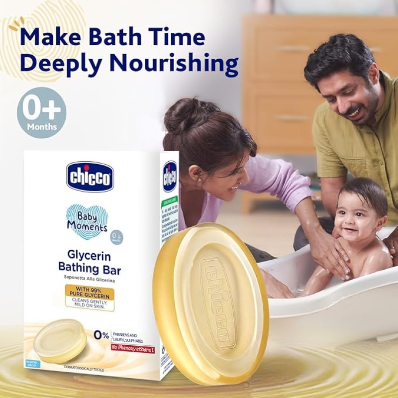 Chicco Baby Moments Glycerin Bathing Bar with 99% Pure Glycerin 300g (Buy 3 Get 1 Free) Chicco Baby Moments Glycerin Bathing Bar with 99% Pure Glycerin 300g (Buy 3 Get 1 Free)
